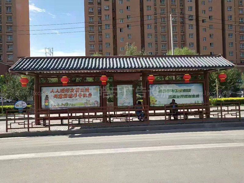 仿古候車(chē)亭廠家現(xiàn)場(chǎng)安裝案例